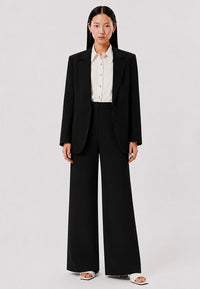 Calça Reta de Viscose - Preto - PRETO / PRETO / M