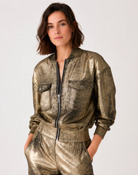 Jaqueta Bomber Metalizada - Dourado - DOURADO / PP / DOURADO