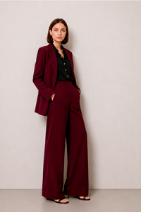 Blazer Oversized de Viscose - Vinho - VINHO / VERMELHO / M