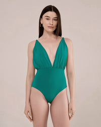 Maiô com Decote V Profundo - Verde - VERDE / VERDE / P
