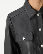 Jaqueta de Couro Deluxe 2 Bolsos - Preto