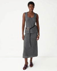 Saia Longa Tricot - Chumbo - CHUMBO / CINZA / PP