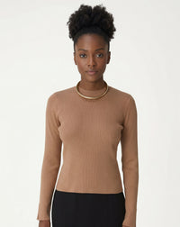 SUÉTER TRICOT GOLA CARECA - BEGE - BEGE / BEGE / GG