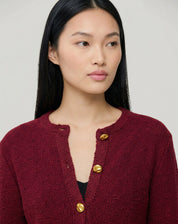Cardigan Tricot Com Botões - Vermelho
