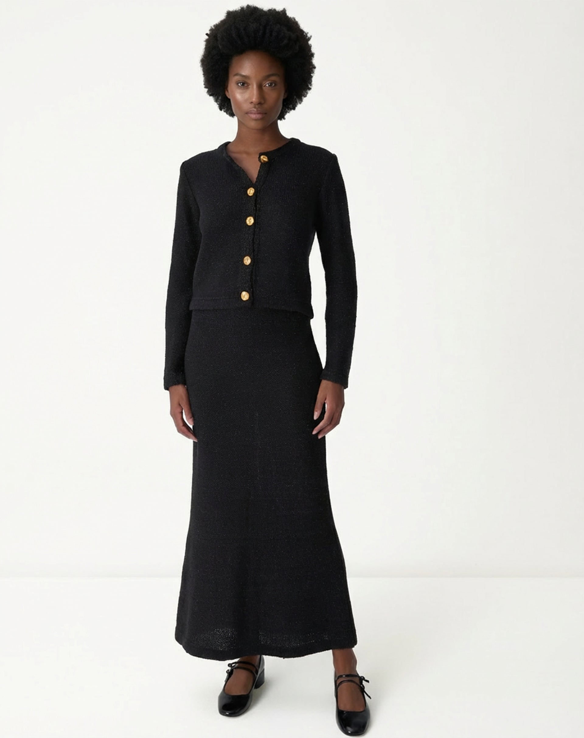 Saia Longa Tricot - Preto