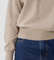 Suéter Cashmere Deluxe Gola Careca - Caqui