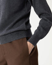 Suéter Cashmere Deluxe Gola Alta  - Cinza Mescla Escuro