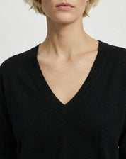 Suéter Cashmere Deluxe Gola V - Preto