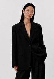Blazer Oversized Acinturado - Preto
