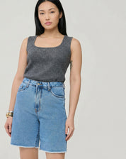 BERMUDA JEANS RE - AZUL MÉDIO