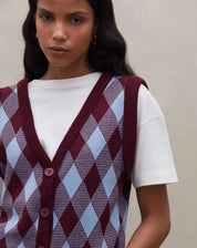 Colete de Tricot Jacquard - Xadrez