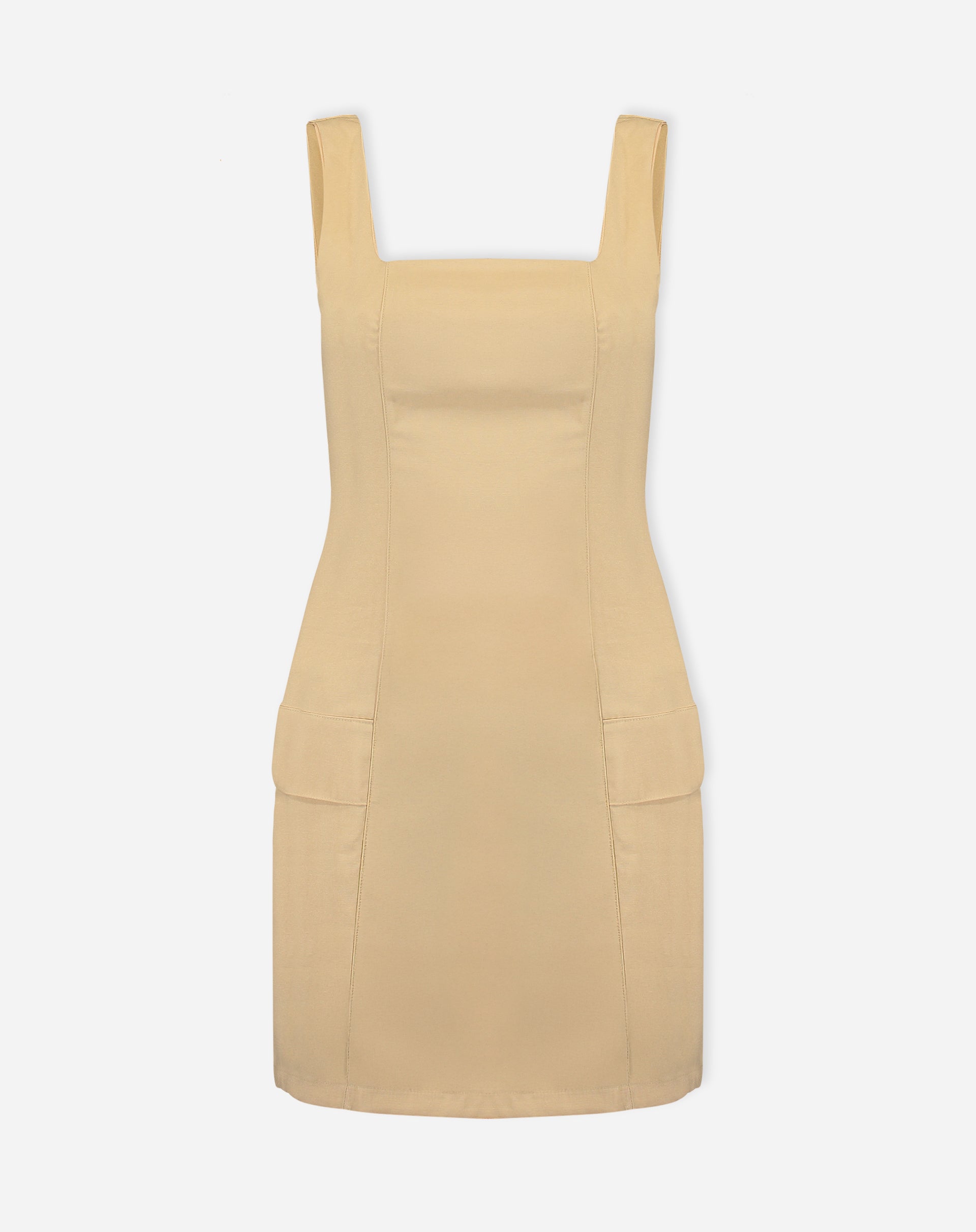 VESTIDO CURTO ACINTURADO ALFAIATARIA - AREIA