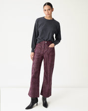 Calça Reta Cobra Pu - Vinho