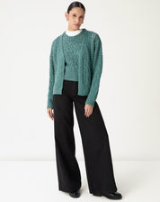 CARDIGAN TRICOT PONTO DIFERENCIADO - VERDE
