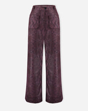 Calça Reta Cobra Pu - Vinho