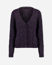 Cardigan Tricot Ponto Diferenciado - Roxo