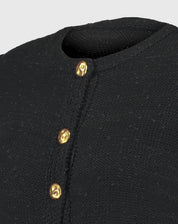Cardigan Tricot Com Botões - Preto