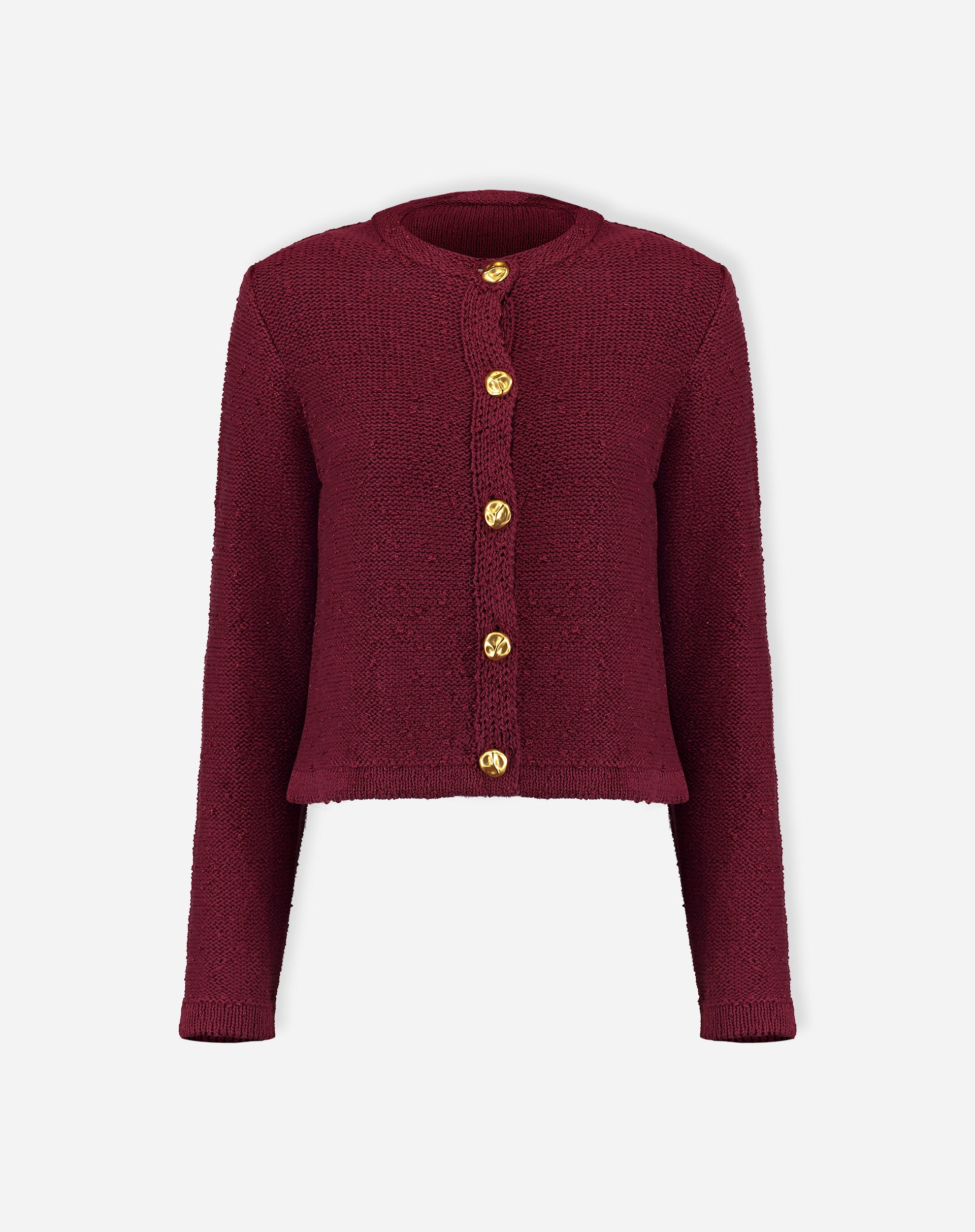 Cardigan Tricot Com Botões - Vermelho