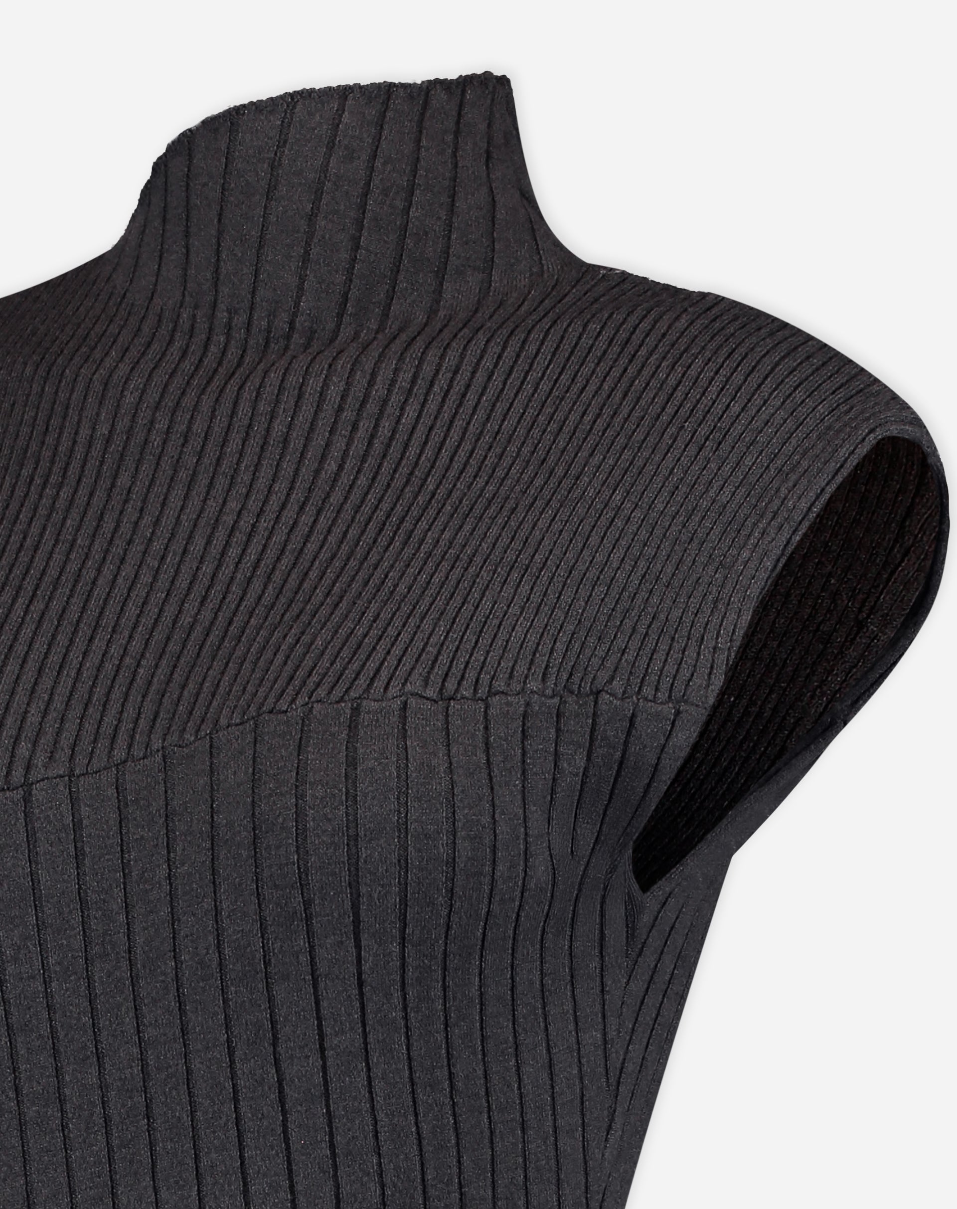 Vestido Midi Tricot Rib - Cinza Mescla Escuro