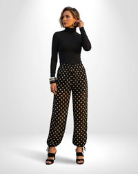 Calça Aladim de Chiffon - Preto - PRETO / Único (38 ao 44) / PRETO