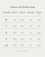 CASACO COM PUNHO LARGO - PRETO